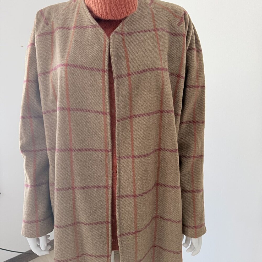 La Fee Maraboutee Wool Blend Windowpane Coat - Picture 5 of 12